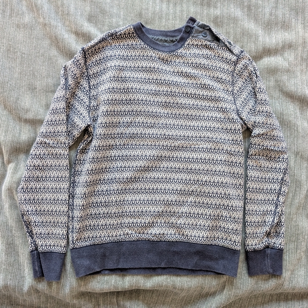 Lands end canvas sweater with button detail